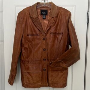 Vintage Mossimo Women’s Medium Brown Leather Jacket